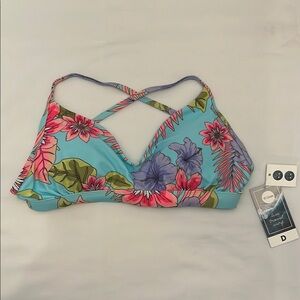 Eidon Colorful Floral Bikini Top, Medium